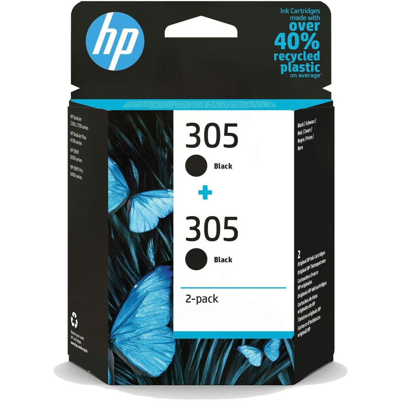 HP 305 2-pack Black Original Ink Cartridges -6ZD18AE