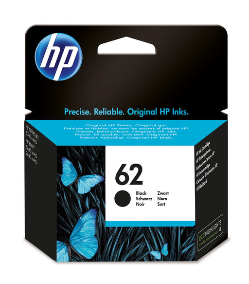 HP 62 Black Original Ink Cartridge Page Yield 200 (P/N C2P04AE)