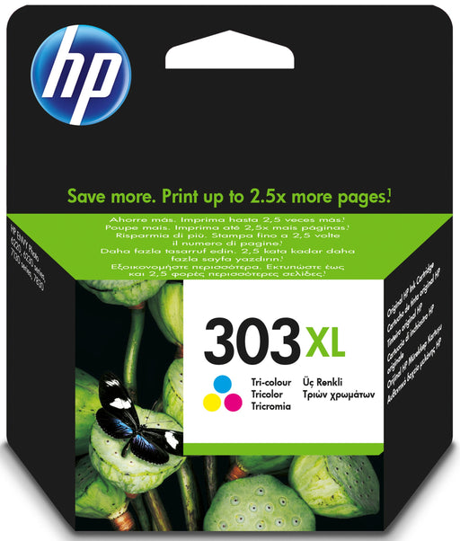 HP 303XL High Yield Colour Original Ink Cartridge Page Yield 415 (P/N T6N03AE)