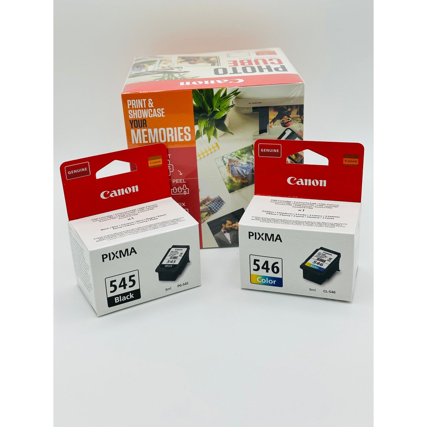 Canon PG-545 / CL-546 Ink Cartridges with Photocube Orange Bundle