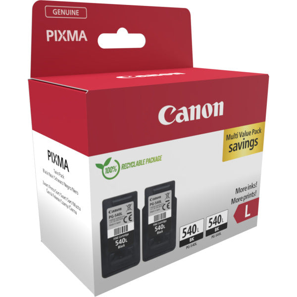 Canon PG-540L Black High Capacity Ink Cartridge Twin Pack Canon