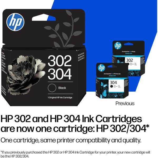 HP 302/304 Std Black Original Ink Cartridge - B7RT7AE