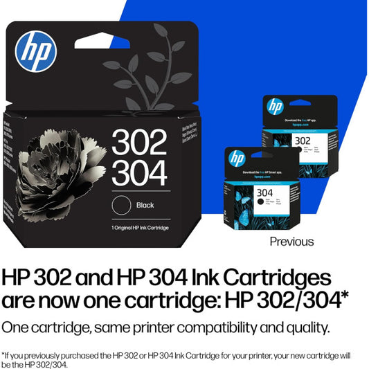HP 302/304 Std Black Original Ink Cartridge - B7RT7AE