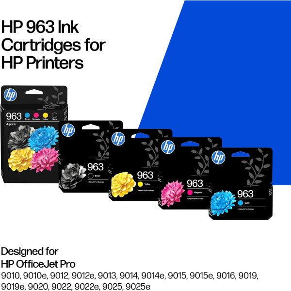 HP 963 4-pack Black/Cyan/Magenta/Yellow Original Ink Cartridges - 6ZC70AE