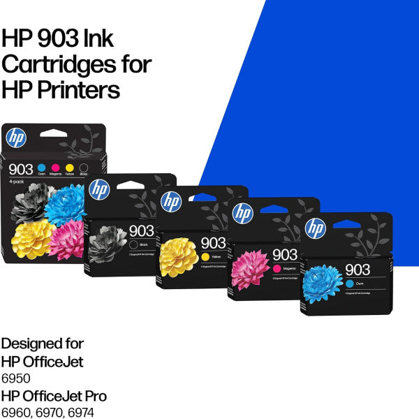 HP 903 4-pack Black/Cyan/Magenta/Yellow Original Ink Cartridges - 6ZC73AE