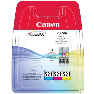 Canon CLI-521 Printer Ink Cartridges 3 Pack - CMY