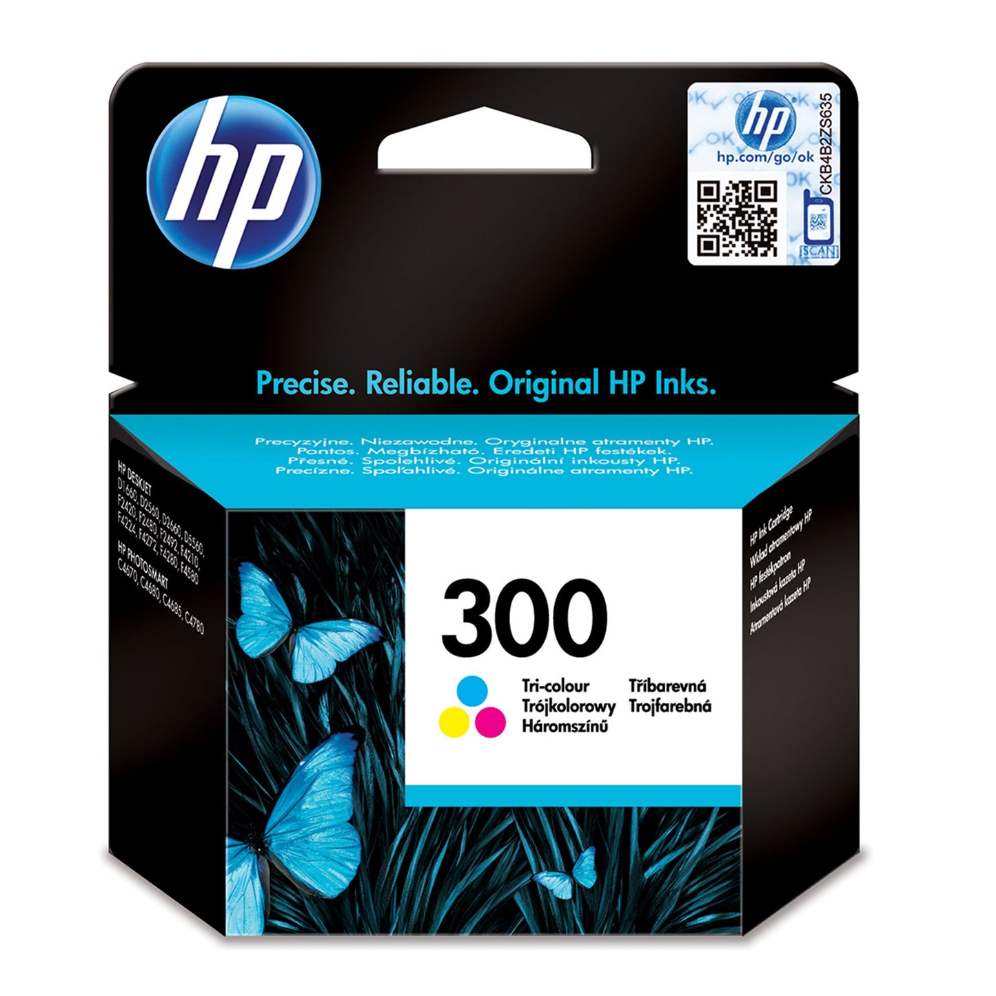 HP 300 Tri-colour Original Ink Cartridge Page Yield 165 (P/N CC643EE)