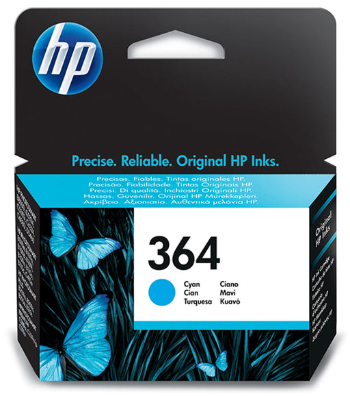 HP 364 Cyan Original Ink Cartridge Page Yield 300 (P/N CB318EE)