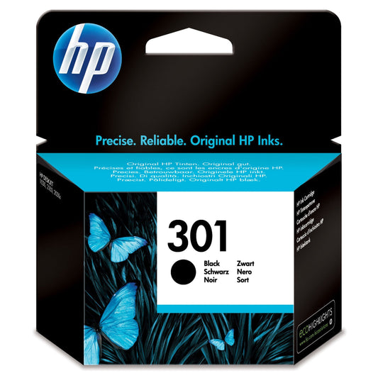 HP 301 Black Original Ink Cartridge Pages Yield 170 (P/N CH561EE)