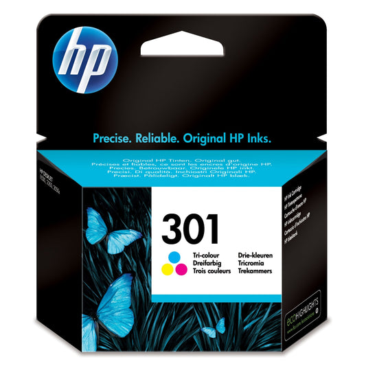 HP 301 Tri-colour Original Ink Cartridge Page Yield 150 (P/N CH562EE)