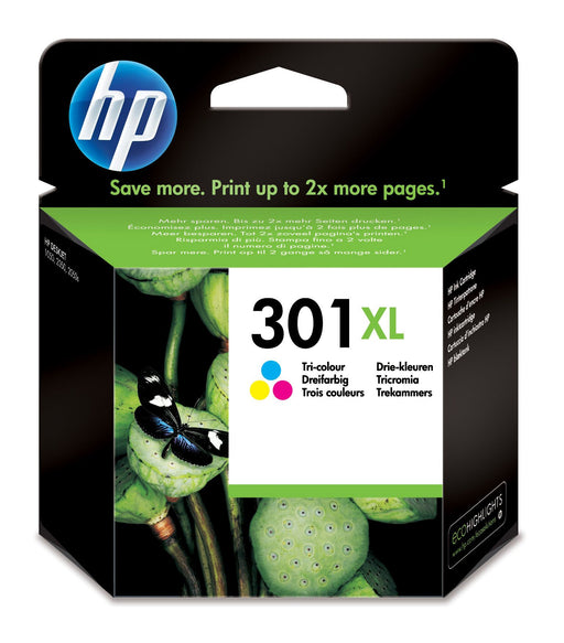 HP 301XL High Yield Tri-colour Original Ink Cartridge Page Yield 300 (P/N CH564EE) | Cartridge King 