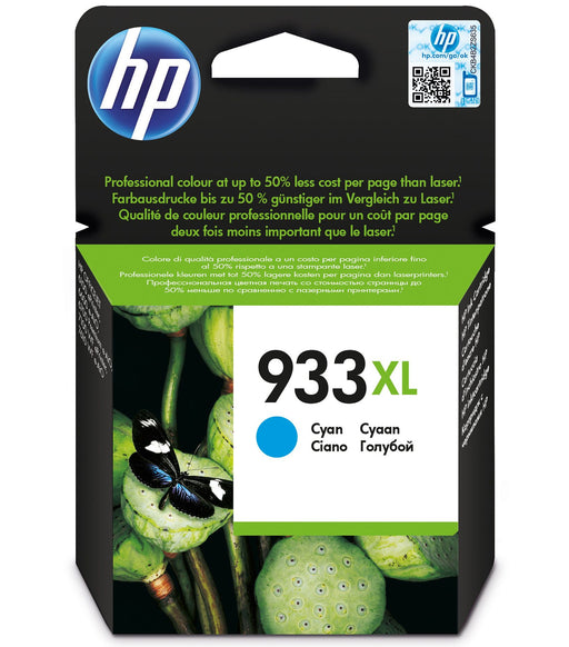 HP 933XL High Yield Cyan Original Ink Cartridge Page Yield 825 (P/N CN054AE)