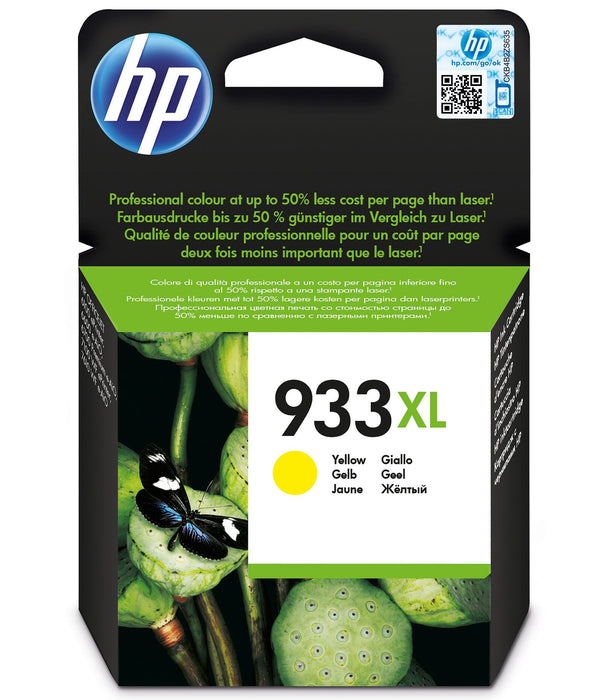 HP 933XL High Yield Yellow Original Ink Cartridge Page Yield 825 (P/N CN056AE) | Cartridge King 