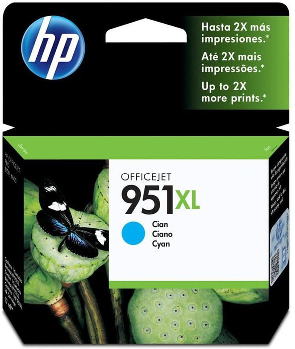 HP 951XL High Yield Cyan Original Ink Cartridge Page Yield 1500 (P/N CN046AE) | Cartridge King 