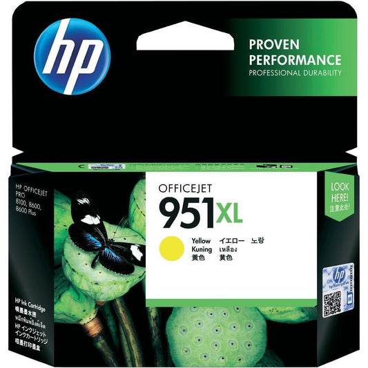 HP 951XL High Yield Yellow Original Ink Cartridge Page Yield 1500 P/N CN048AE HP