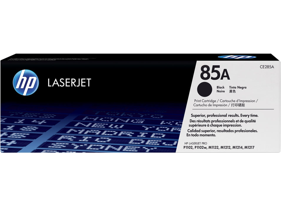 HP 85A Black Original LaserJet Toner Cartridge Page Yield 1600 (CE285A) | Cartridge King 