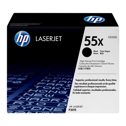 HP 55X High Yield Black Original LaserJet Toner Cartridge Page Yield 12.5K CE255X HP