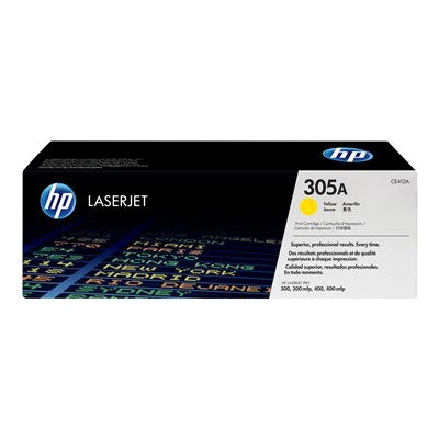 HP 305A Yellow Original LaserJet Toner Cartridge Page Yield 2600 CE412A HP