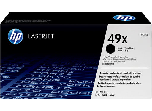 HP 49X High Yield Black Original LaserJet Toner Cartridge Page Yield 6000 (Q5949X) | Cartridge King 