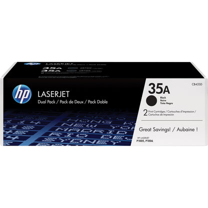 HP 35A 2-pack Black Original LaserJet Toner Cartridges Page Yield 1500 CB435AD HP