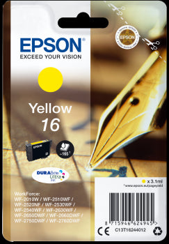 Epson Original T1624 Series Pen &amp; Crossword Yellow Ink Cartridge | Cartridge King 
