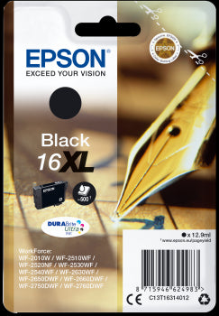 Epson Original T1631 Series Pen &amp; Crossword Black Ink Cartridge 12.9ml | Cartridge King 