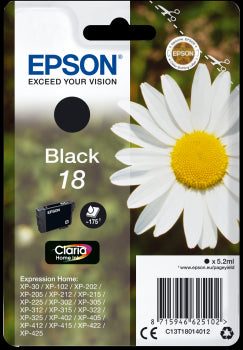 Epson Original T18 Black Inkjet Cartridge | Cartridge King 