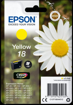 Epson Original T18 Yellow Inkjet Cartridge (Daisy) | Cartridge King 