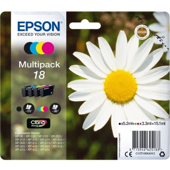 Epson Original T18 Multipack Inkjet Cartridges B/C/M/Y Daisy