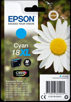 Epson Original T18 XL Cyan Inkjet Cartridge (Daisy) | Cartridge King 