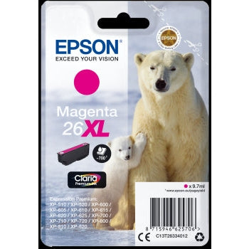 Epson Original T26 XL Magenta Claria Inkjet Cartridge Polar Bear EPSON