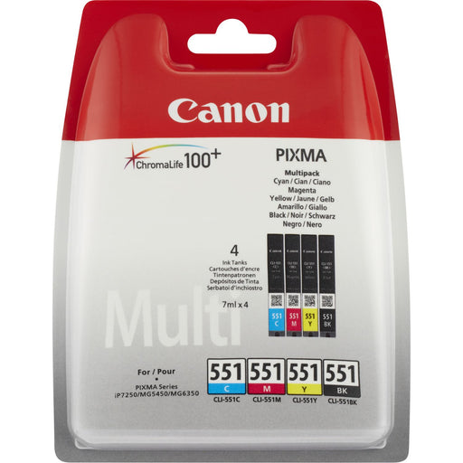 Canon CLI-551 Printer Ink Cartridges C/M/Y/BK