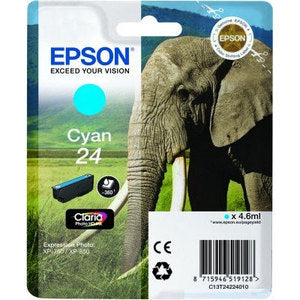 Epson Original T24 Cyan Claria Photo HD Ink | Cartridge King 