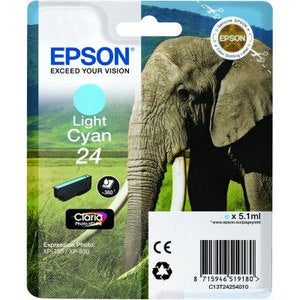 Epson Original T24 Light Cyan Claria Photo HD Ink | Cartridge King 