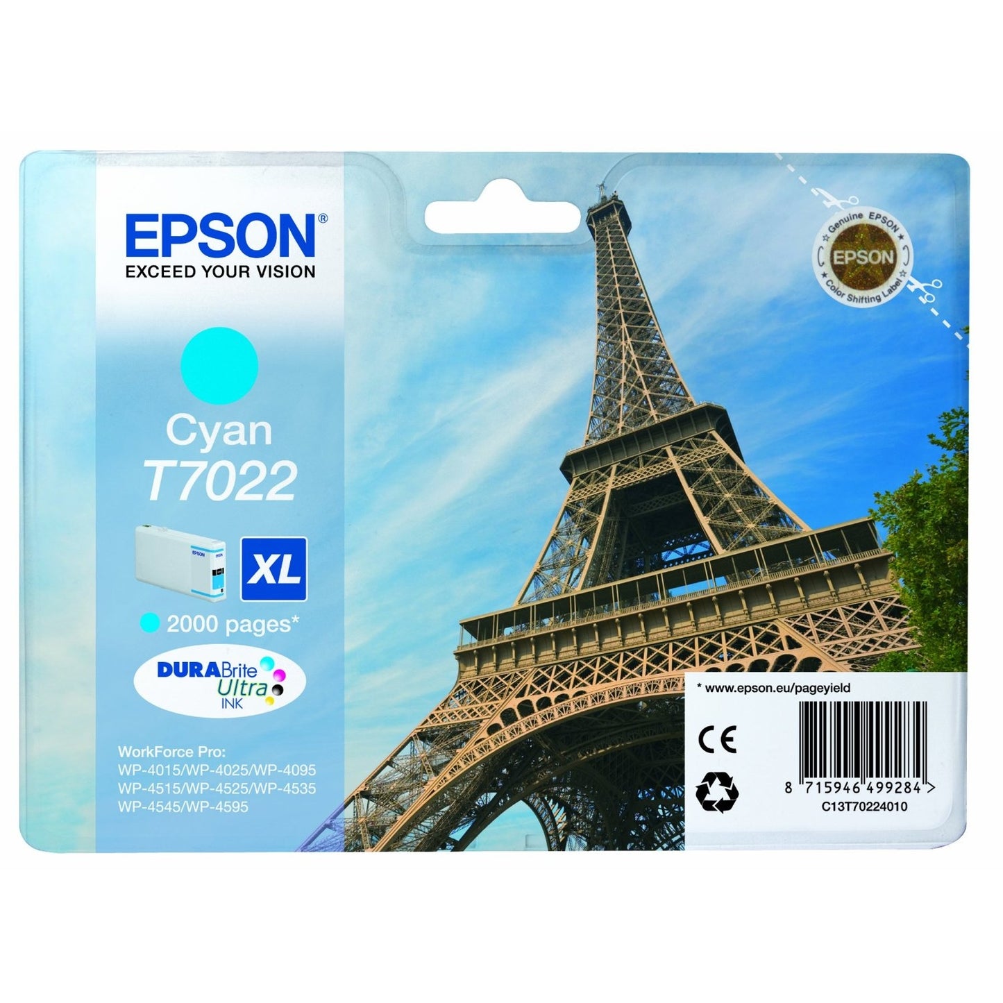 Epson Original T7022 XL Cyan Ink Cartridge Epson