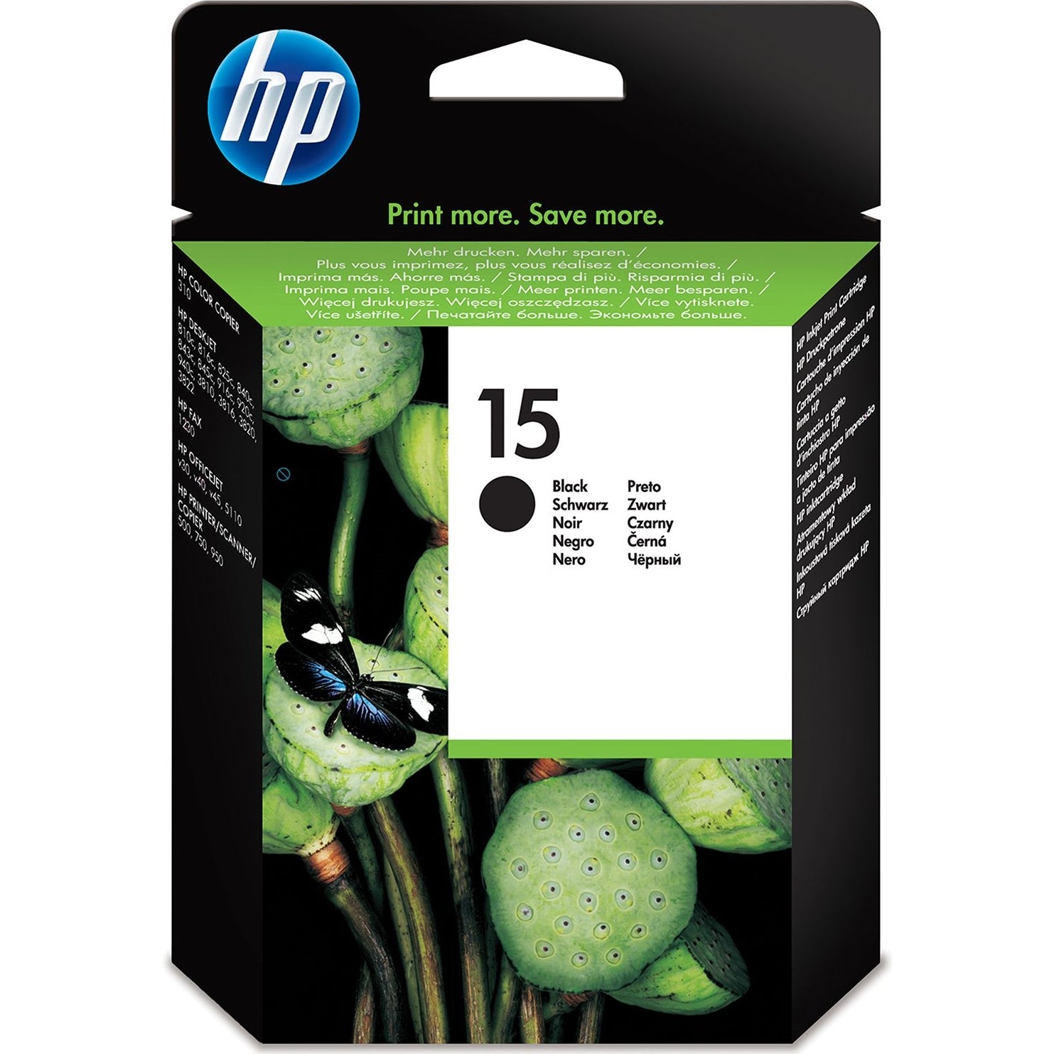 HP 15 Large Black Original Ink Cartridge Page Yield 500 C6615DE HP