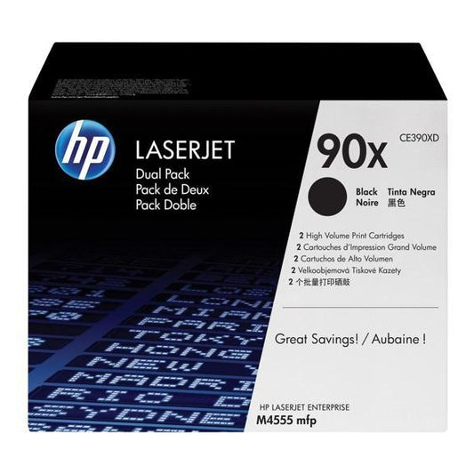 HP 90X 2-pack High Yield Black Original LaserJet Toner Cartridges Page Yield 24K CE390XD HP