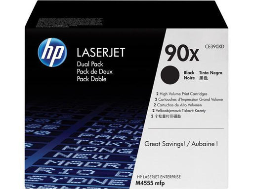 HP 90X 2-pack High Yield Black Original LaserJet Toner Cartridges Page Yield 24K (CE390XD) | Cartridge King 