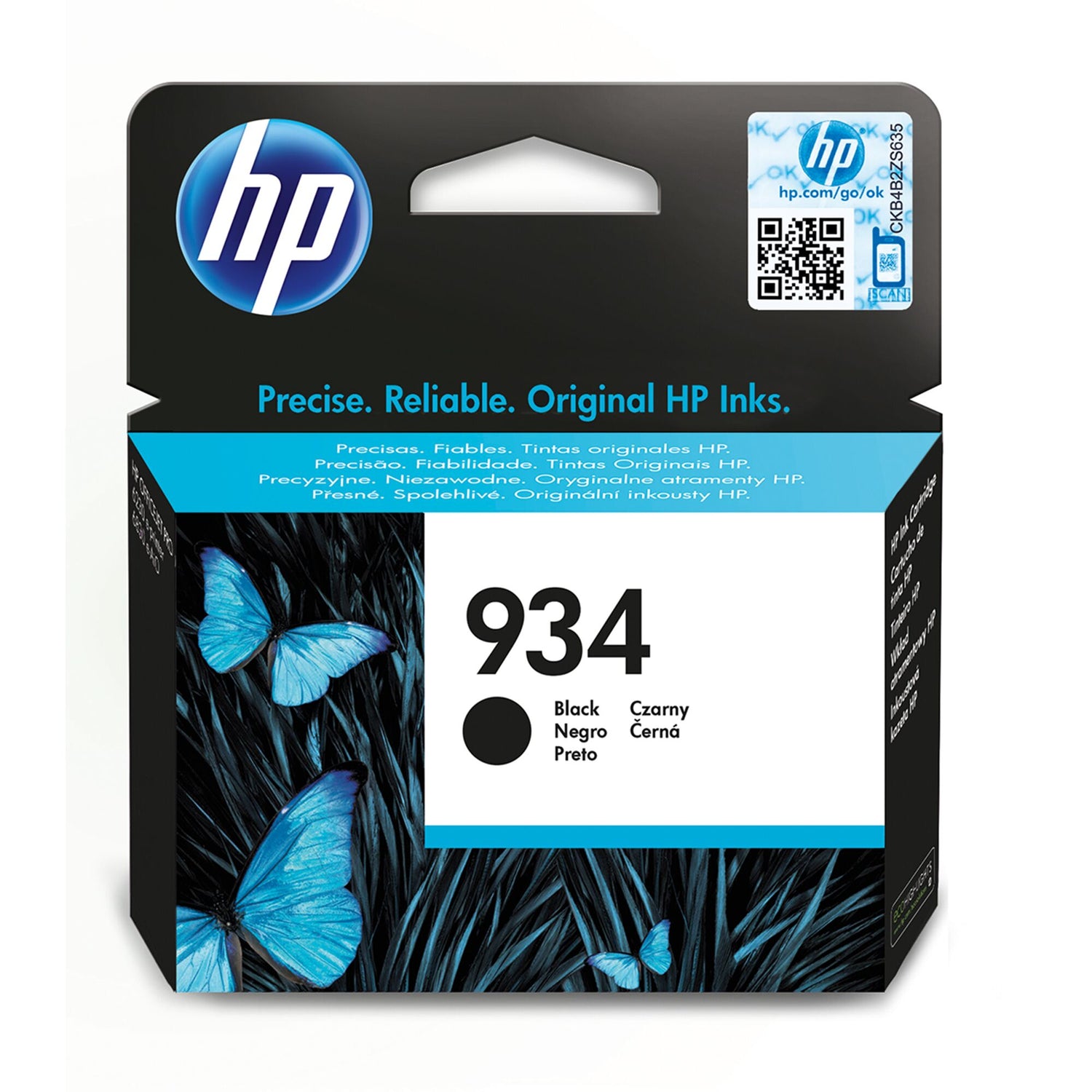 HP 934 Standard Black Original Ink Cartridge Page Yield 400 P/N C2P19AE