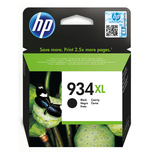 HP 934XL High Capacity Black Original Ink Cartridge Page Yield 1000 P/N C2P23AE HP