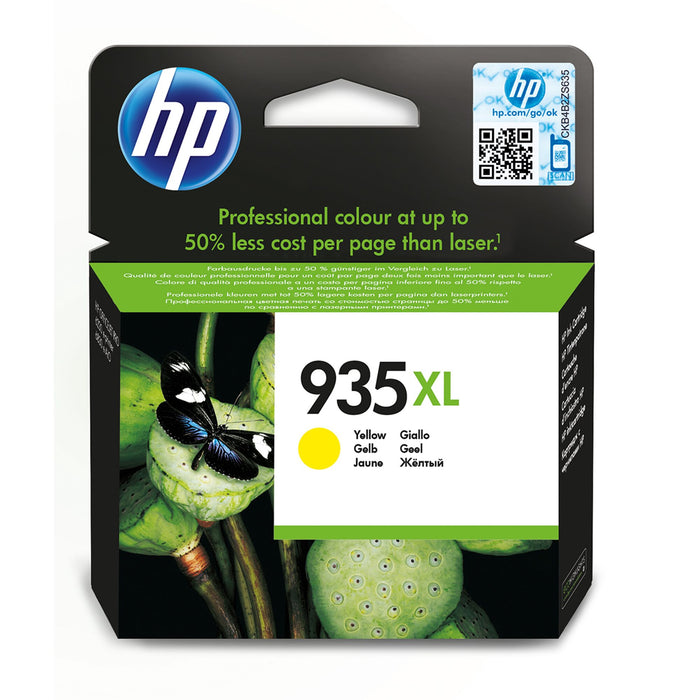 HP 935XL High Capacity Yellow Original Ink Cartridge Page Yield 825 (P/N C2P26AE)