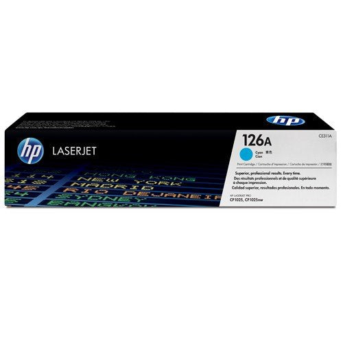 HP 126A Cyan Original LaserJet Toner Cartridge Page Yield 1000 P/N CE311A HP