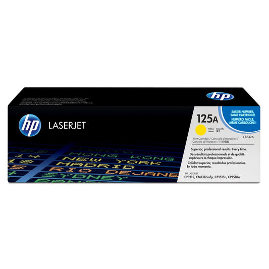 HP 125A Yellow Original LaserJet Toner Cartridge Page Yield 1400 P/N CB542A HP