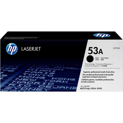 HP 53A Black Original LaserJet Toner Cartridge Page Yield 3000 Q7553A HP