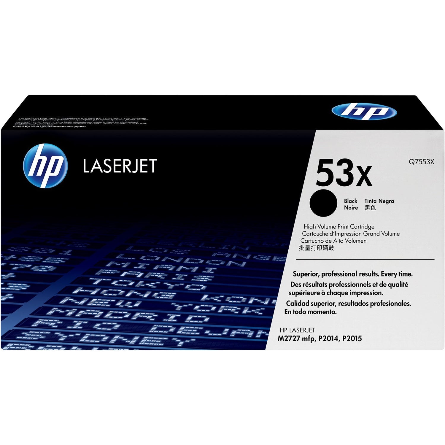 HP 53X High Yield Black Original LaserJet Toner Cartridge Page Yield 7000 Q7553X