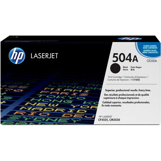 HP 504A Black Original LaserJet Toner Cartridge Page Yield 5000 CE250A HP