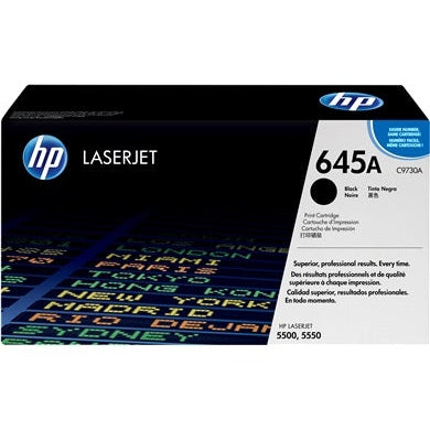 HP 645A Black Original LaserJet Toner Cartridge Page Yield 13K C9730A HP