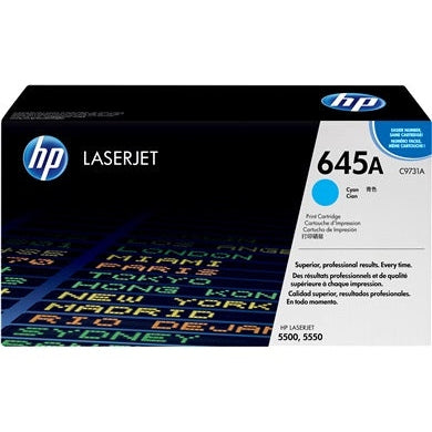 HP 645A Cyan Original LaserJet Toner Cartridge Page Yield 12K C9731A HP