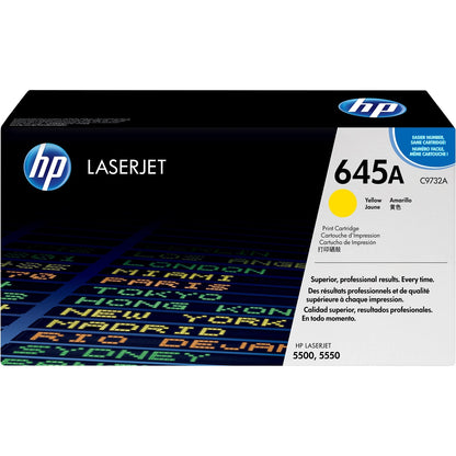 HP 645A Yellow Original LaserJet Toner Cartridge Page Yield 12K C9732A HP