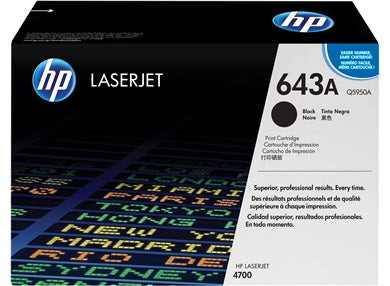 HP 643A Black Original LaserJet Toner Cartridge Page Yield 11K (Q5950A) | Cartridge King 